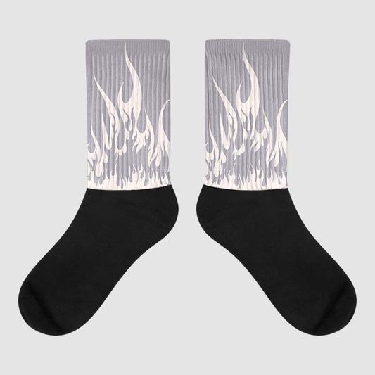 Jordan 2 Cement Grey DopeSkill Sublimated Socks FIRE Graphic Streetwear