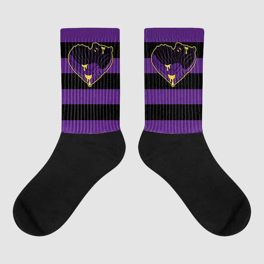 Jordan 12 "Field Purple" DopeSkill Sublimated Socks Horizontal Stripes Graphic Streetwear