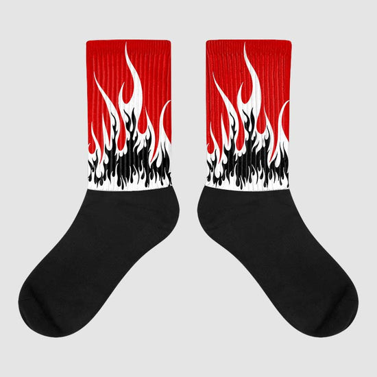 Jordan 1 Retro Low "Black Toe" DopeSkill Sublimated Socks FIRE Graphic Streetwear