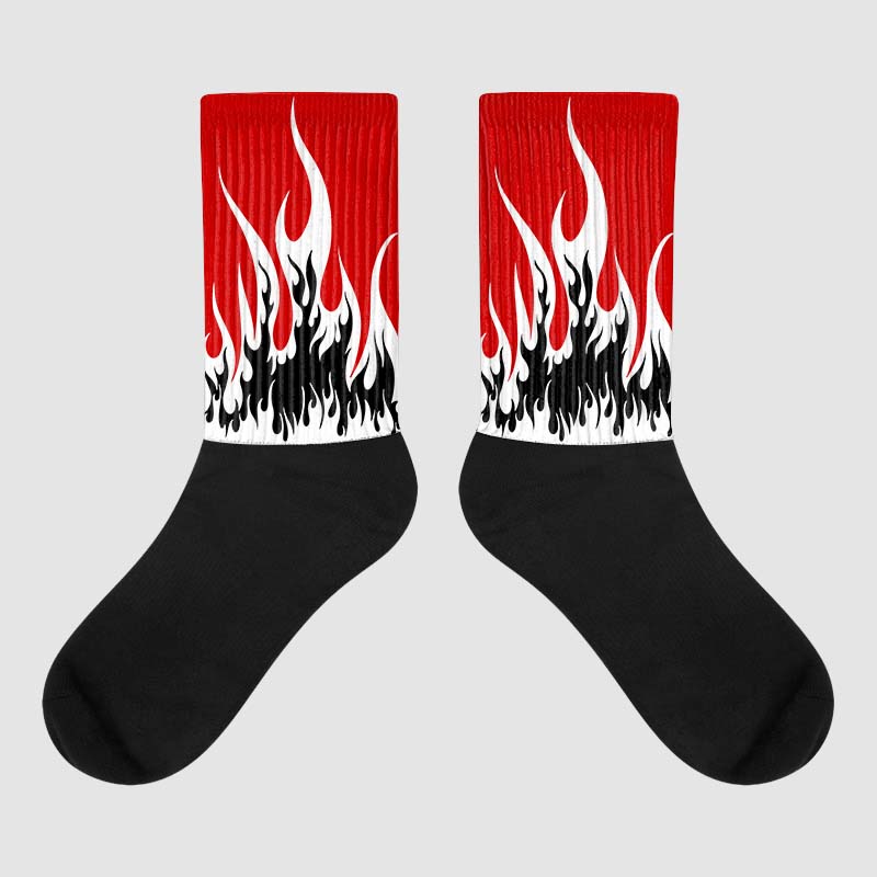 Jordan 1 Retro Low "Black Toe" DopeSkill Sublimated Socks FIRE Graphic Streetwear