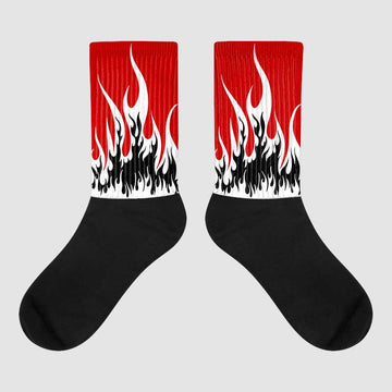 Jordan 1 Retro Low "Black Toe" DopeSkill Sublimated Socks FIRE Graphic Streetwear