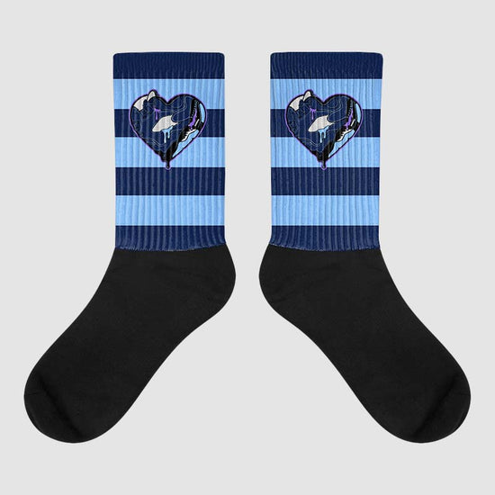 Jordan 5 SE “Georgetown” DopeSkill Sublimated Socks Horizontal Stripes Graphic Streetwear