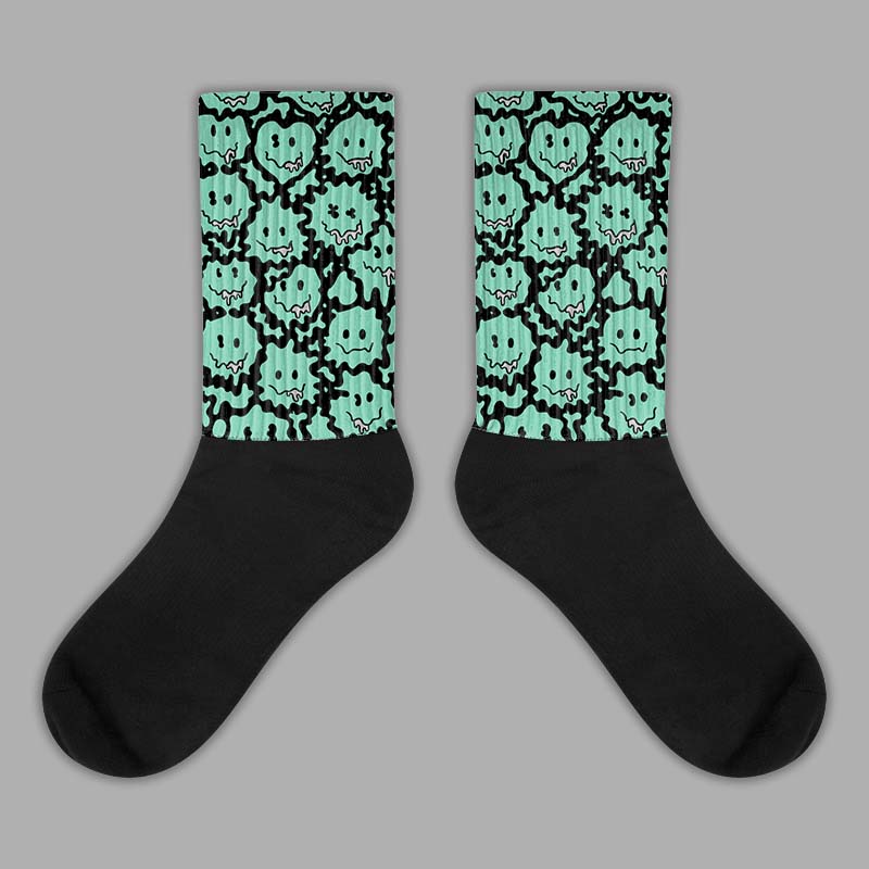 Jordan 3 "Green Glow" DopeSkill Sublimated Socks Slime Graphic Streetwear 