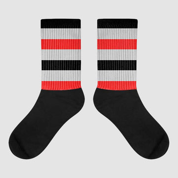 AJ Spizike Bred DopeSkill Sublimated Socks Horizontal Stripes Graphic