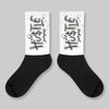 White Metallic 5s DopeSkill Sublimated Socks Hustle Graphic