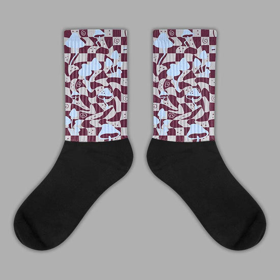 Jordan 5 Retro Burgundy (2023) DopeSkill Sublimated Socks Mushroom Graphic Streetwear