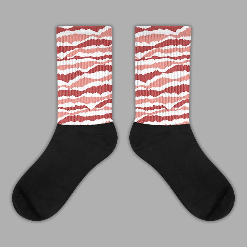 Jordan 13 “Dune Red” DopeSkill Sublimated Socks Abstract Tiger Graphic Streetwear