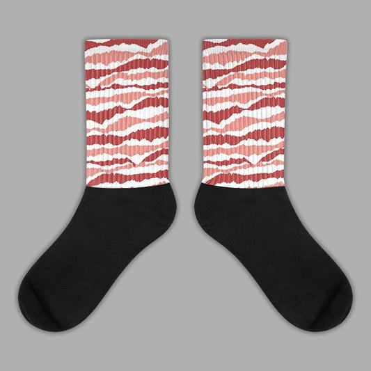 Jordan 13 “Dune Red” DopeSkill Sublimated Socks Abstract Tiger Graphic Streetwear