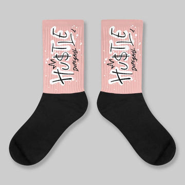 Rust Pink 1s 2025 DopeSkill Sublimated Sock Hustle Graphic
