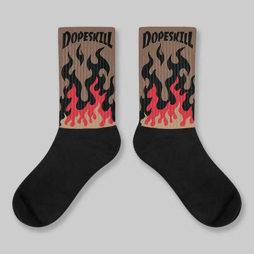 Olive 9s DopeSkill Sublimated Socks FIRE Graphic