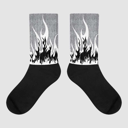 Jordan 1 Retro Low OG Black Cement DopeSkill Sublimated Socks FIRE Graphic Streetwear