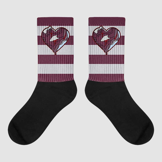 Jordan 5 Retro Burgundy (2023) DopeSkill Sublimated Socks Horizontal Stripes Graphic Streetwear