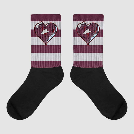 Jordan 5 Retro Burgundy (2023) DopeSkill Sublimated Socks Horizontal Stripes Graphic Streetwear