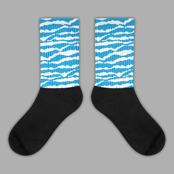 Jordan 4 Retro Military Blue DopeSkill Sublimated Socks Abstract Tiger Graphic Streetwear