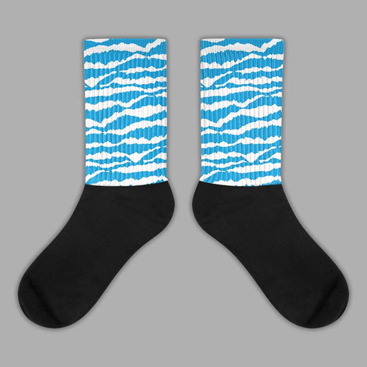 Jordan 4 Retro Military Blue DopeSkill Sublimated Socks Abstract Tiger Graphic Streetwear