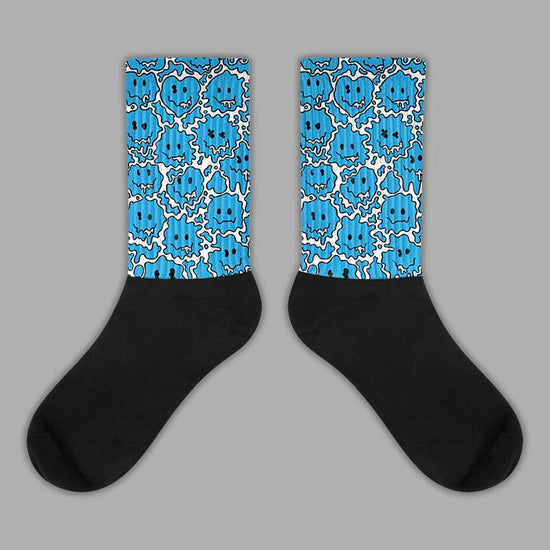 Jordan 4 Retro Military Blue DopeSkill Sublimated Socks Slime Graphic Streetwear