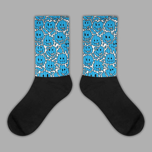 Jordan 4 Retro Military Blue DopeSkill Sublimated Socks Slime Graphic Streetwear