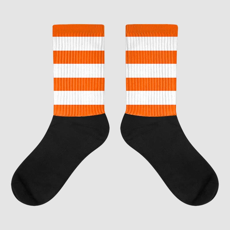 MSCHF Super Normal 2 Orange Milk DopeSkill Sublimated Socks Horizontal Stripes Graphic Streetwear