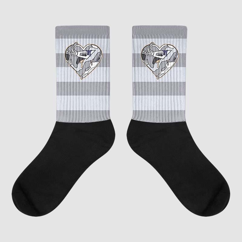 Jordan 4 Retro Frozen Moments DopeSkill Sublimated Socks Horizontal Stripes Graphic Streetwear