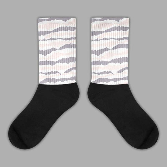 Jordan 2 Cement Grey DopeSkill Sublimated Socks Abstract Tiger Graphic Streetwear