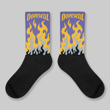 Lakers 4s DopeSkill Sublimated Sock FIRE Graphic