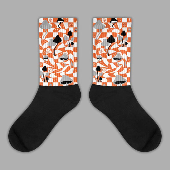 Jordan 3 Georgia Peach DopeSkill Sublimated Socks Mushroom Graphic Streetwear