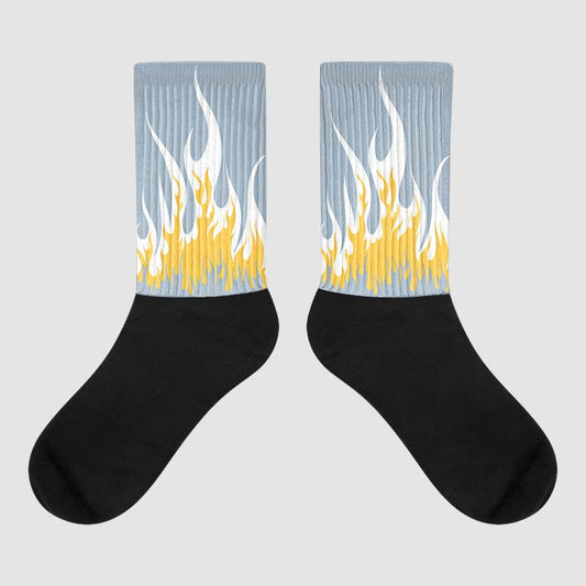 Blue Grey 13s DopeSkill Sublimated Socks FIRE Graphic