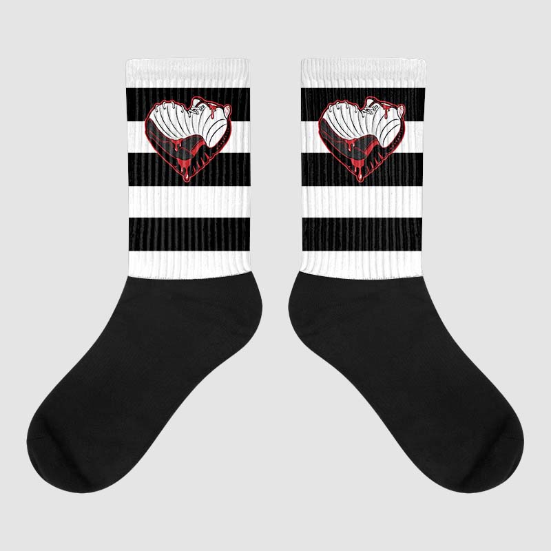 Jordan 12 “Red Taxi” DopeSkill Sublimated Socks Horizontal Stripes Graphic Streetwear