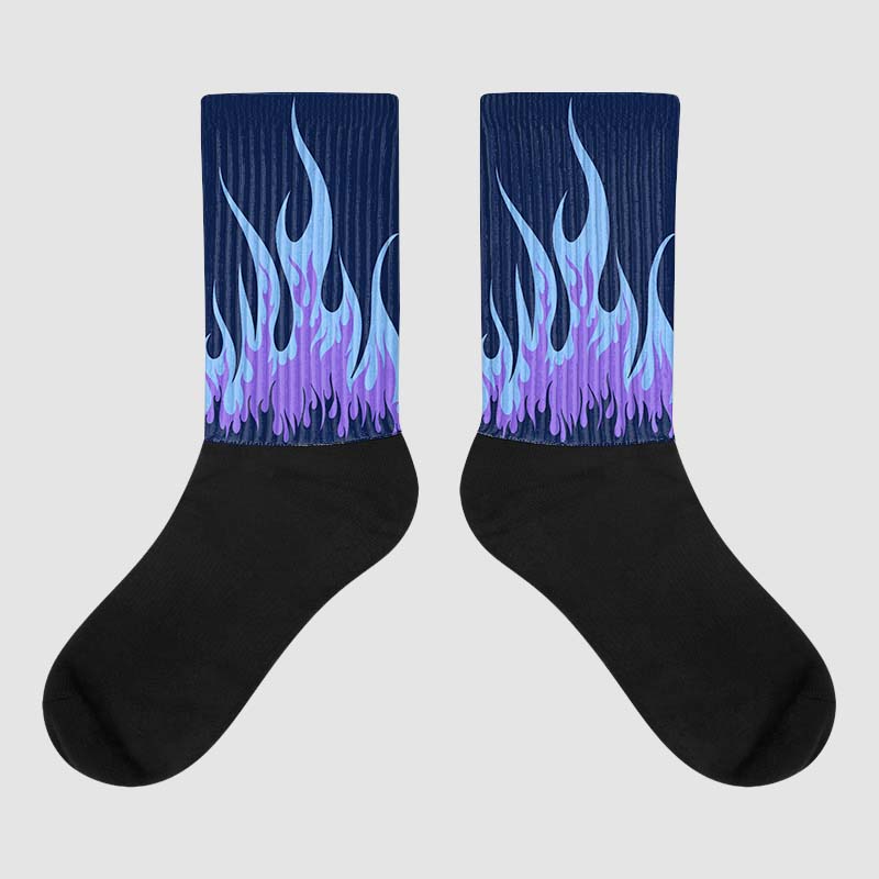 Jordan 5 SE “Georgetown” DopeSkill Sublimated Socks FIRE Graphic Streetwear