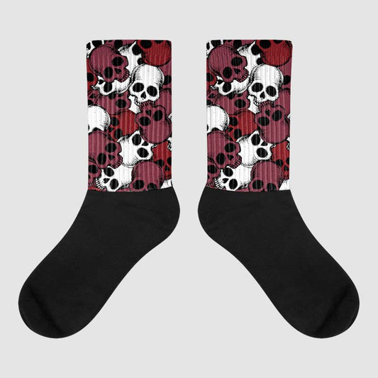 Jordan 1 Retro High OG “Team Red” DopeSkill Sublimated Socks Drawn Skulls Graphic Streetwear