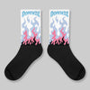 Denim Pink Glow 3s DopeSkill Sublimated Sock FIRE Graphic