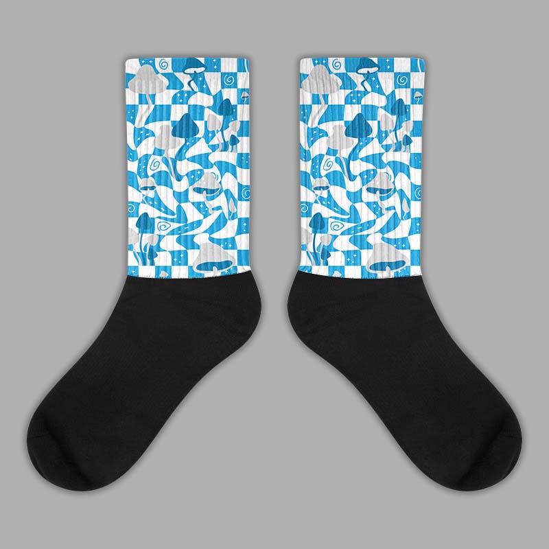 Jordan 4 Retro Military Blue DopeSkill Sublimated Socks Mushroom Graphic Streetwear