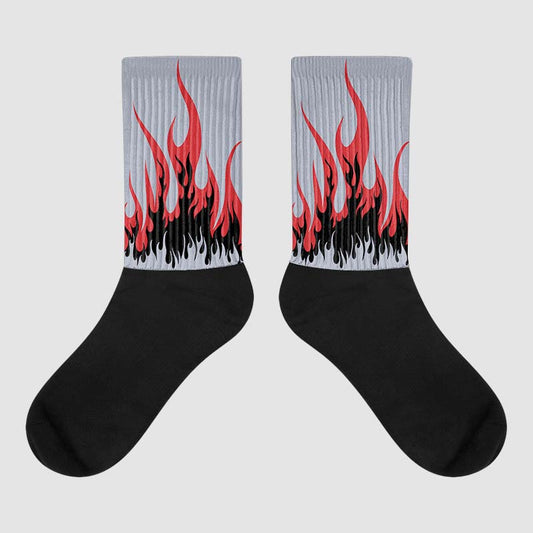 Bred Reimagined 4s DopeSkill Sublimated Socks FIRE Graphic