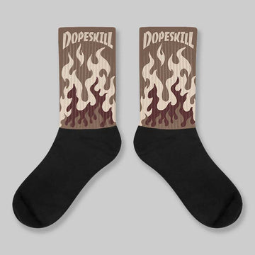 A Ma Maniere x Dark Mocha 4s DopeSkill Sublimated Sock FIRE Graphic