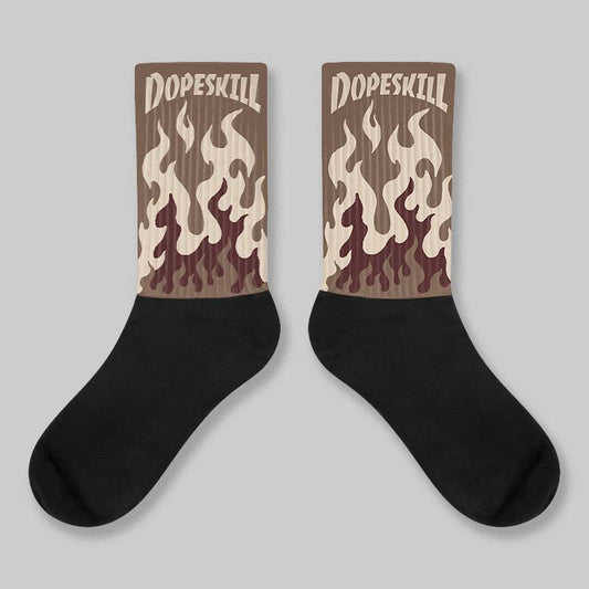 A Ma Maniere x Dark Mocha 4s DopeSkill Sublimated Sock FIRE Graphic
