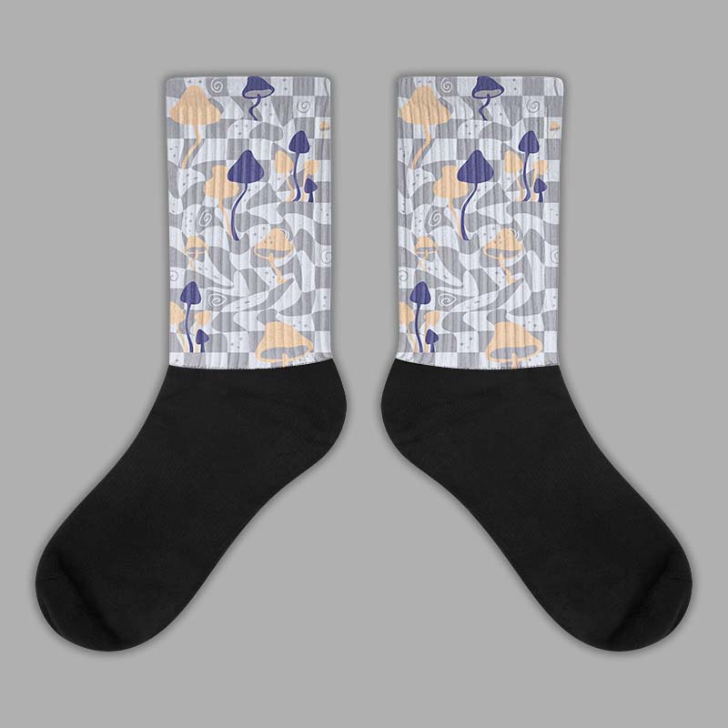 Jordan 4 Retro Frozen Moments DopeSkill Sublimated Socks Mushroom Graphic Streetwear