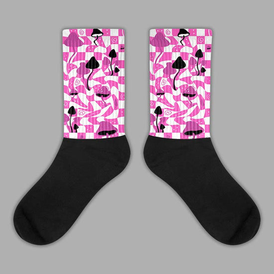 Jordan 4 GS “Hyper Violet” DopeSkill Sublimated Socks Mushroom Graphic Streetwear