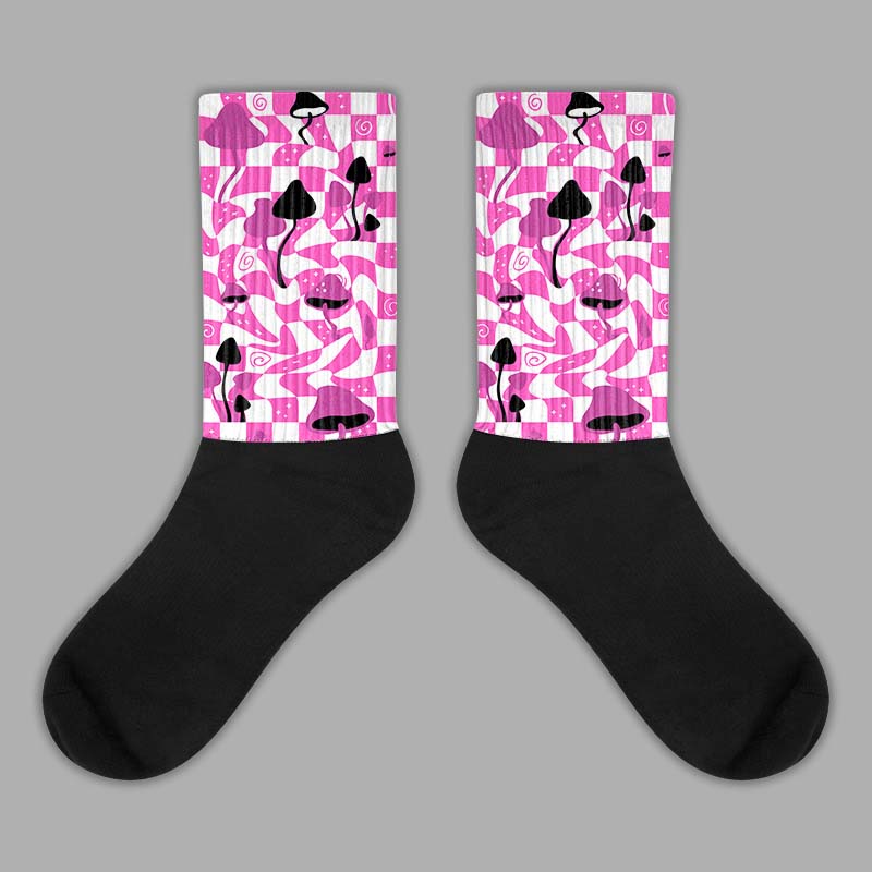 Jordan 4 GS “Hyper Violet” DopeSkill Sublimated Socks Mushroom Graphic Streetwear