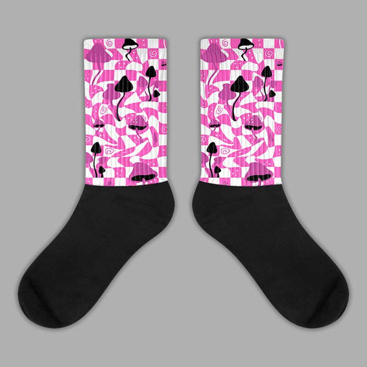 Jordan 4 GS “Hyper Violet” DopeSkill Sublimated Socks Mushroom Graphic Streetwear