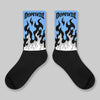 Black University Blue 5s DopeSkill Sublimated Socks FIRE Graphic