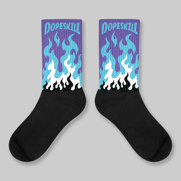 Aqua 8s DopeSkill Sublimated Sock FIRE Graphic