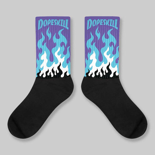 Aqua 8s DopeSkill Sublimated Sock FIRE Graphic
