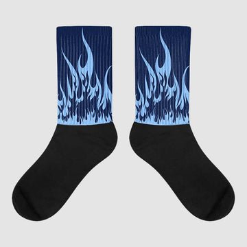 Jordan 5 Midnight Navy DopeSkill Sublimated Socks FIRE Graphic Streetwear