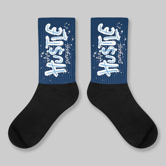 Summit White Navy 4s DopeSkill Sublimated Sock Hustle Graphic