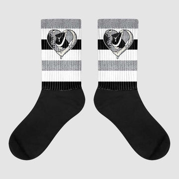 Jordan 1 Retro Low OG Black Cement DopeSkill Sublimated Socks Horizontal Stripes Graphic Streetwear