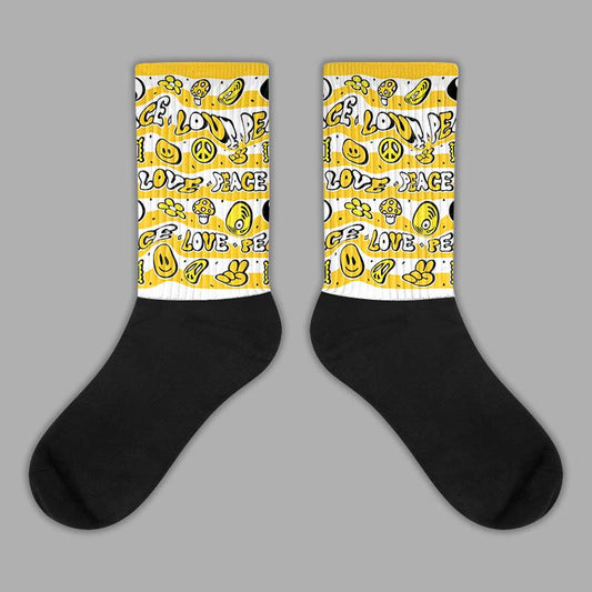 Jordan 4 Retro “Vivid Sulfur” DopeSkill Sublimated Socks Love Graphic Streetwear