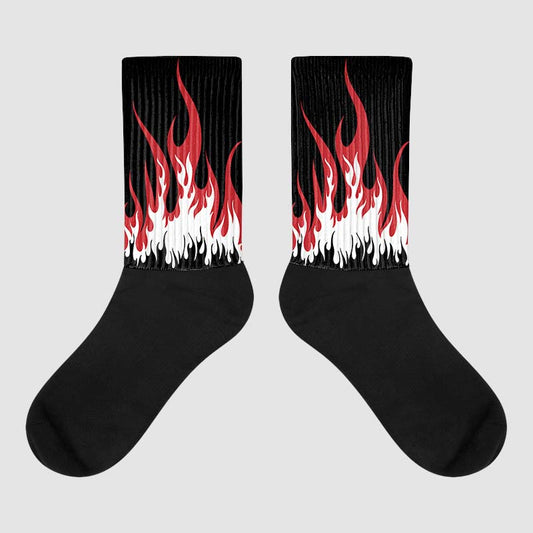 Jordan 12 “Red Taxi” DopeSkill Sublimated Socks FIRE Graphic Streetwear