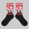 Fire Red “Black Tongue” 5s DopeSkill Sublimated Sock FIRE Graphic