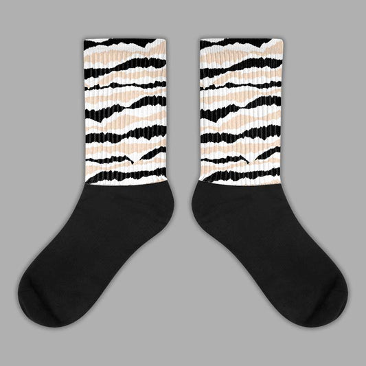 Jordan 2 Sail Black DopeSkill Sublimated Socks Abstract Tiger Graphic Streetwear 