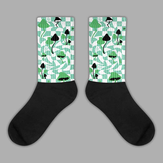 Jordan 1 High OG Green Glow DopeSkill Sublimated Socks Mushroom  Graphic Streetwear